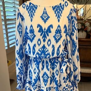 Flying Tomato Blue and White Patterned Dress